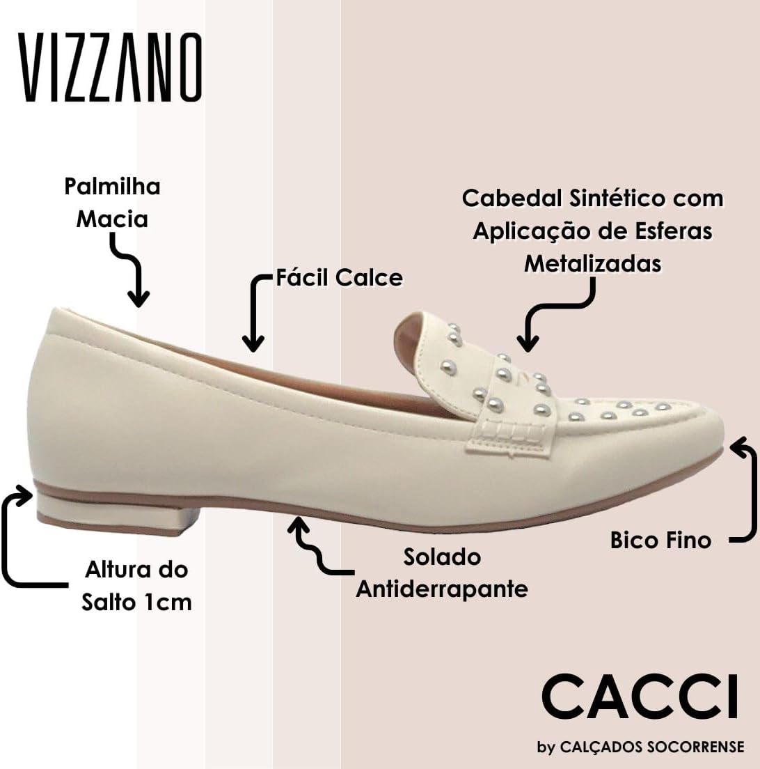Sapato Feminino Mocassim Conforto Esferas Vizzano